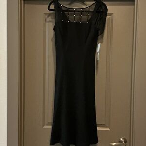Evan Picone Elegant Black Cocktail Rhinestone Dress NWT Sz 4
